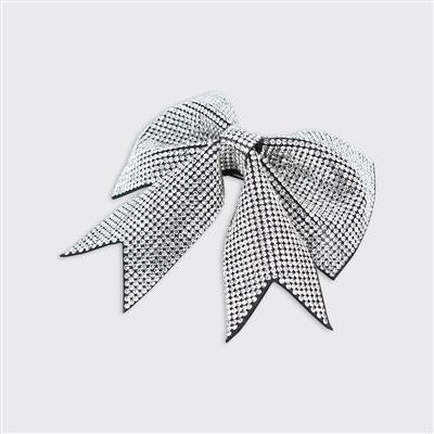 Hair Bow Barrette Clip- Silver