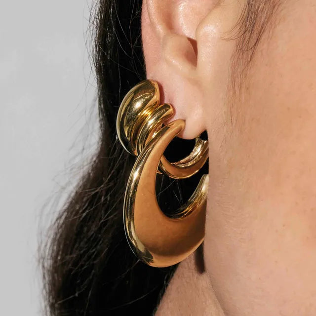 Nomination Medium Ecclettica Moon Earrings Yellow Gold