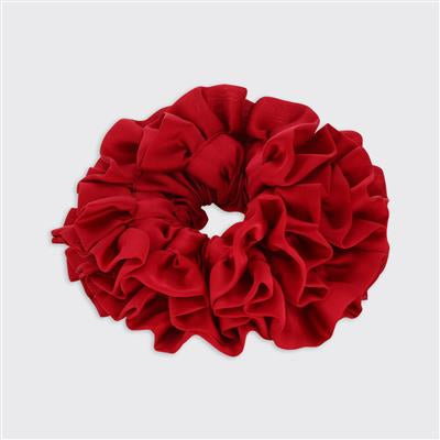 Ruffle Satin Sceunchie - Scarlet