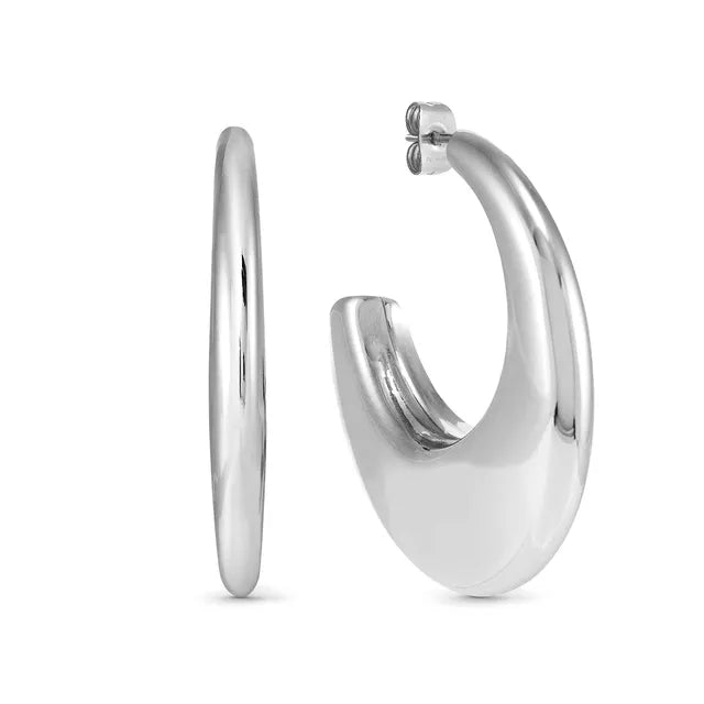 Nomination Medium Ecclettica Moon Earrings Steel