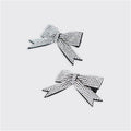 Set of 2 Hair Bow Clips - Silver