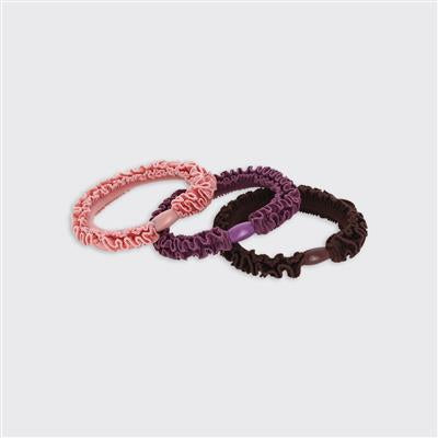 Set of 3 Hair Ties. - Plum