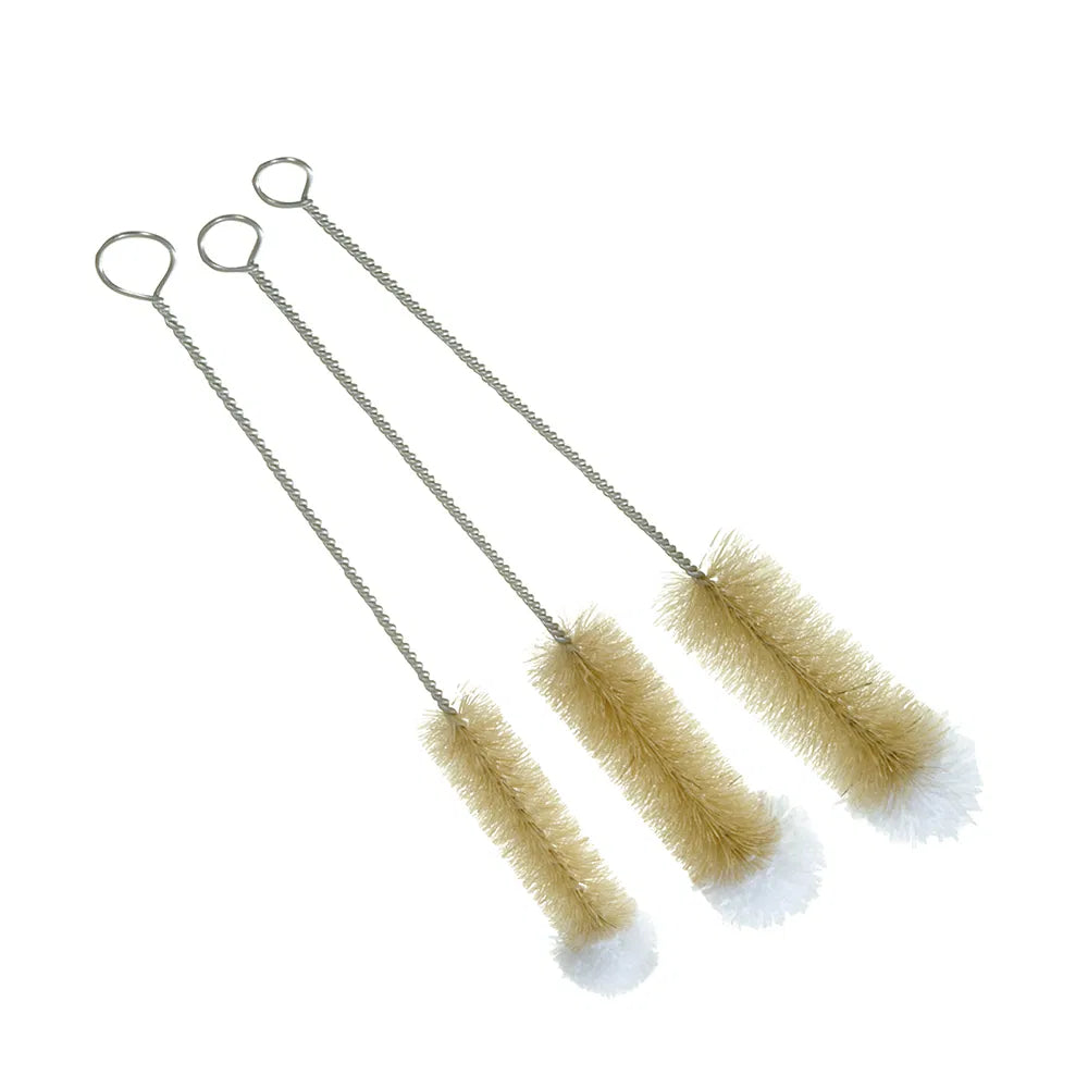 Bottle Brushes with Cotton Ball Tips Set of 3