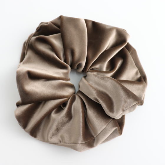 Pure Fashions Oversized Velvet Scrunchie Taupe