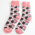 Miss Sparrow Winter Happy Cats Socks Dusky Pink