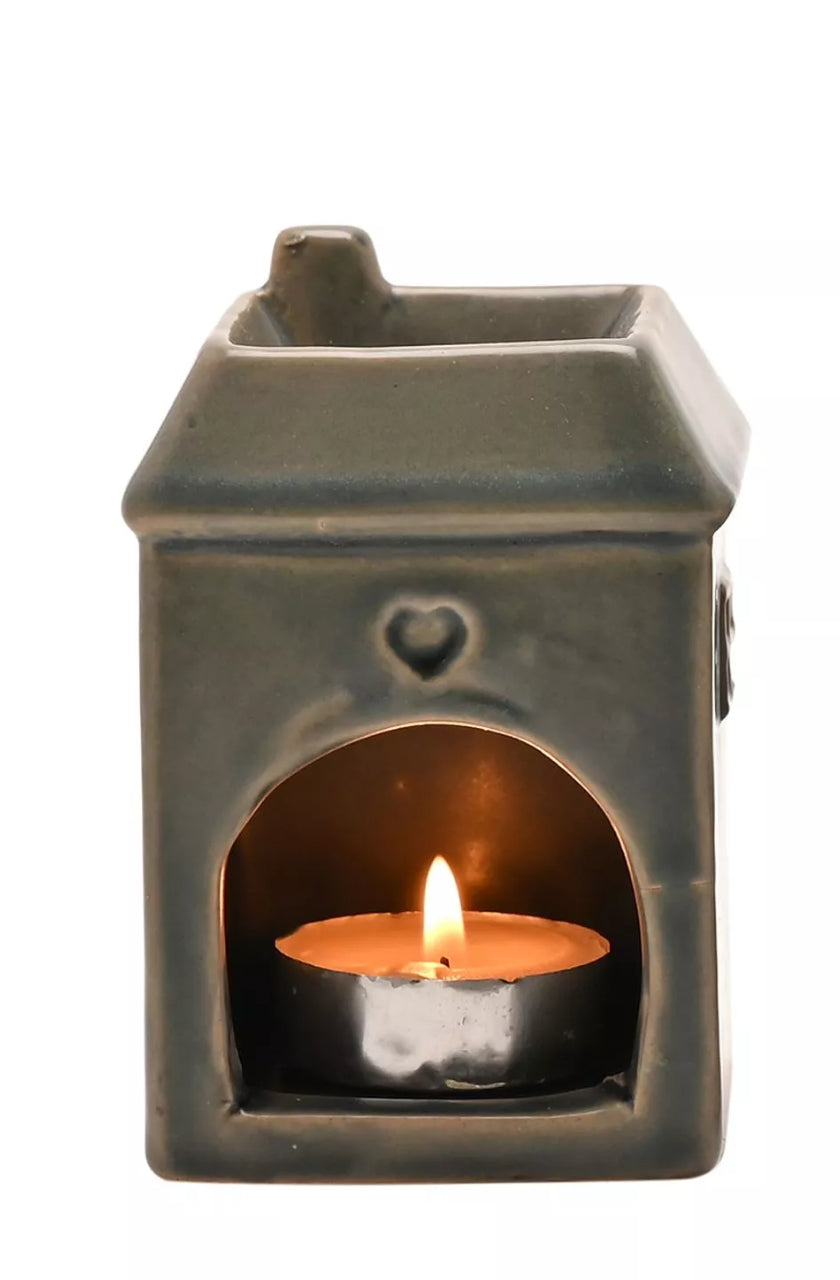 Hestia Ceramic House Shaped Wax Melt Burner Grey