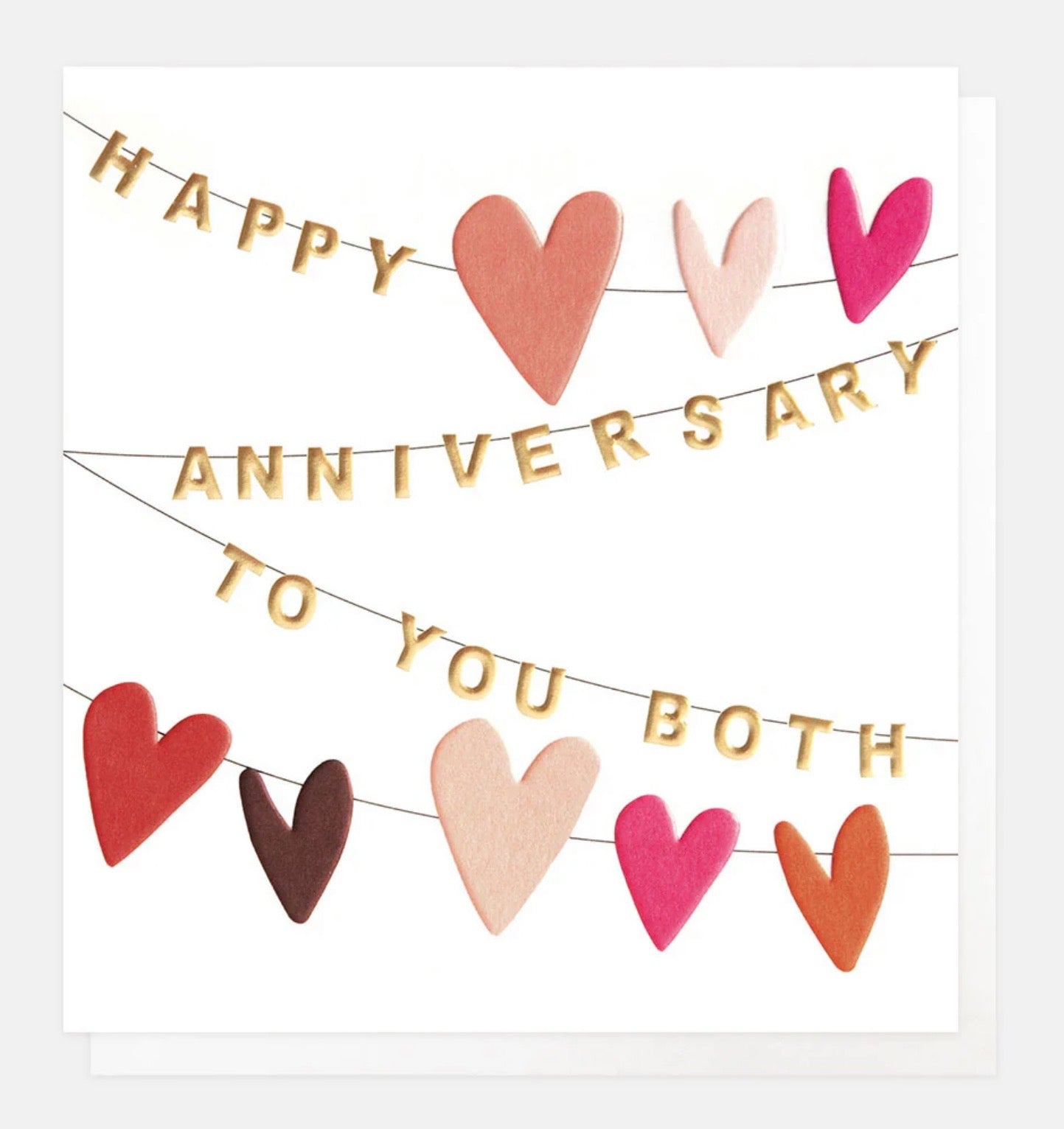 Caroline Gardener Hearts Happy Bunting Happy Anniversary To You Both Greeting Card