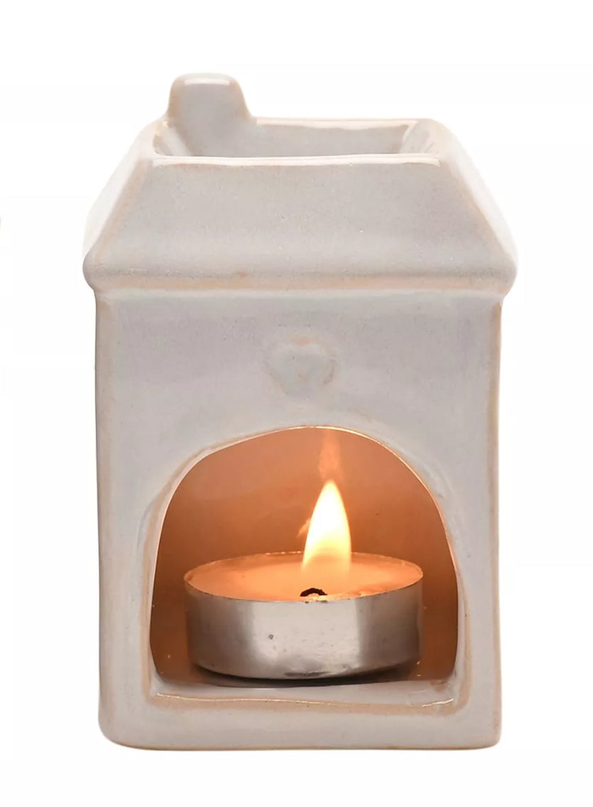 Hestia Ceramic House Shaped Wax Melt Burner White