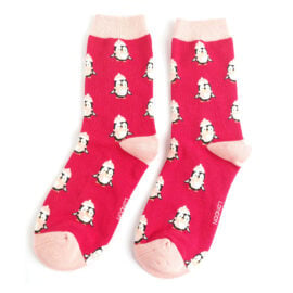 Cute Penguins Dark Red