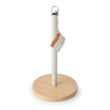KitchenCraft Idilica Metal Kitchen Roll Holder with Beechwood Base