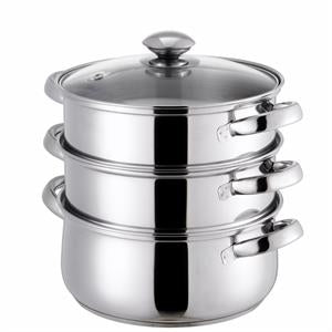 Judge Essentials Steamer 3 Tier Glass Lid 24cm