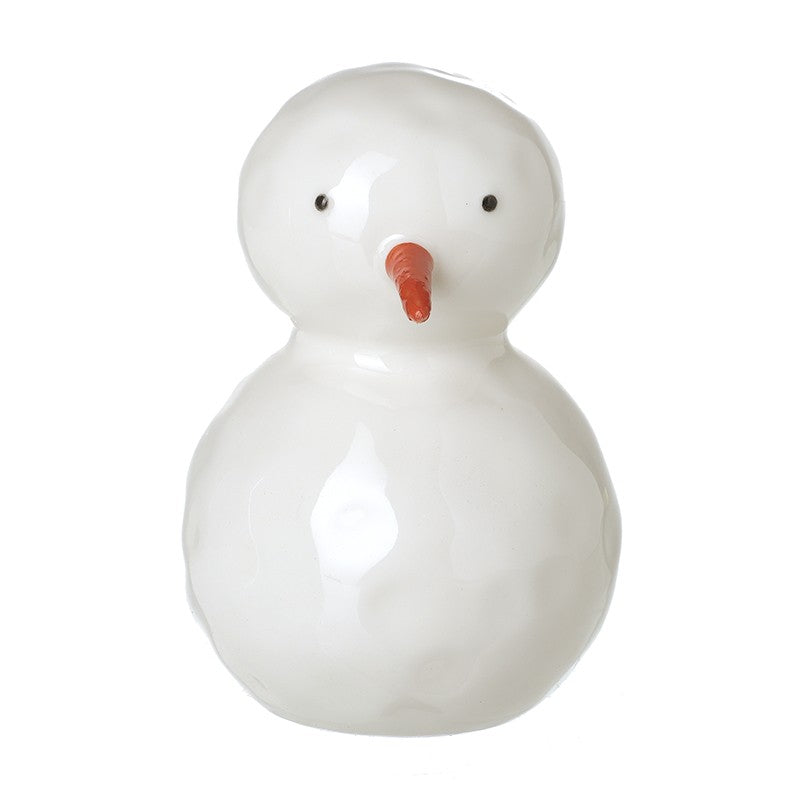 Heaven Sends Ceramic Snowman Ornament White