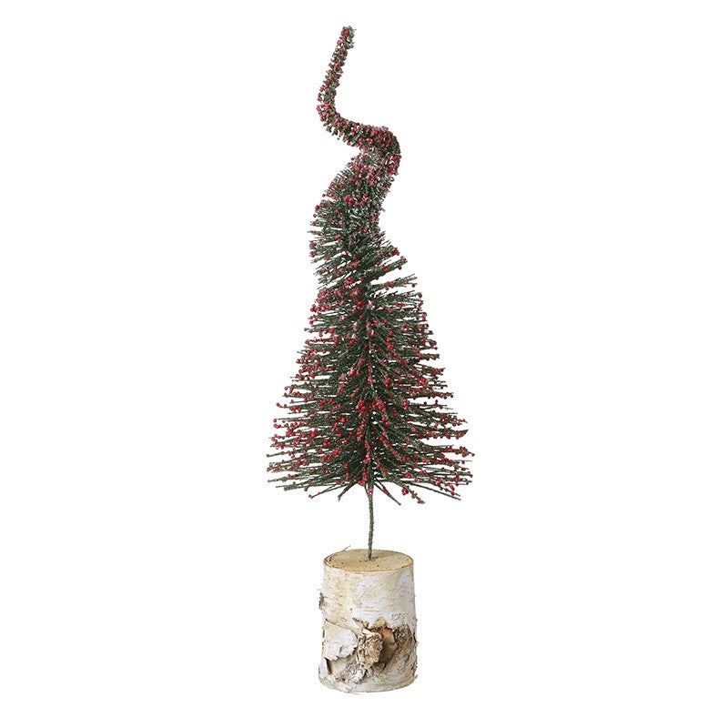 Heaven Sends Red Berry Brush Tree On Wooden Base