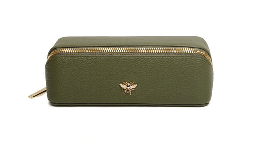 Alice Wheeler Olive Train Case Small