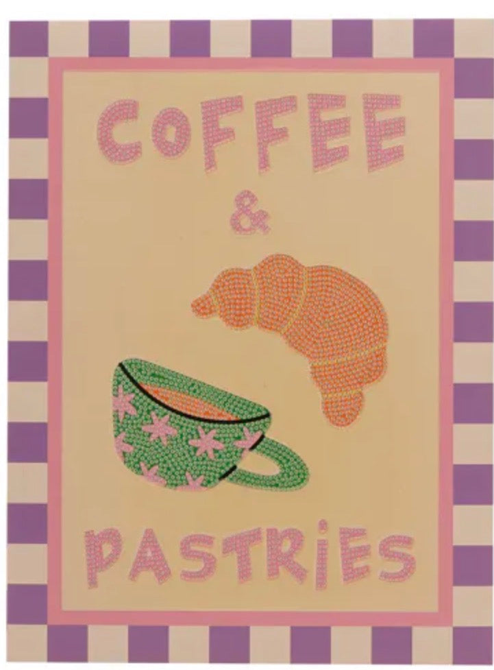 Apple To Pears Diamond Art Canvas Craft Set - Coffee and Pastries