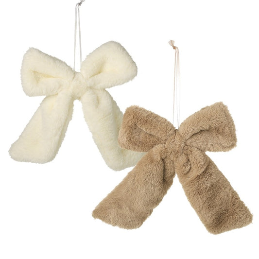 Heaven Sends Fluffy Bow Hangers Brown or Cream