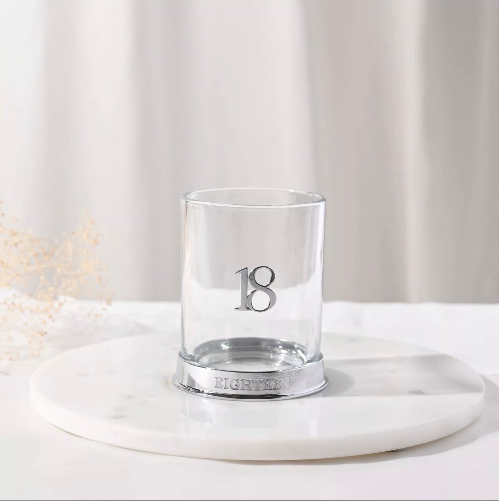 Milestones 3D Number Whiskey Glass - 18