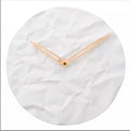 Interval Porcelain White Wall Clock 32cm - Crumpled Texture