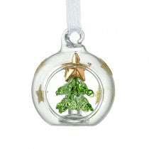 Heaven Sends Clear And Gold  Star Bauble With Tree