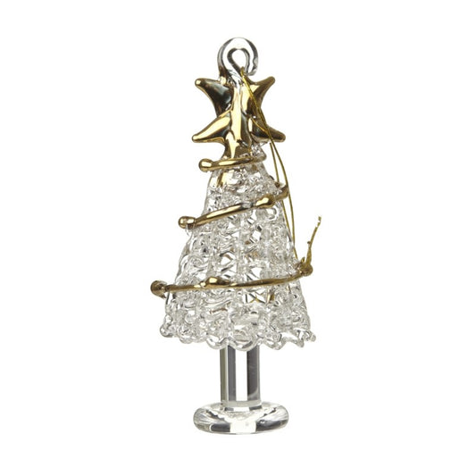 Heaven Sends Glass Christmas Tree With Gold Garland