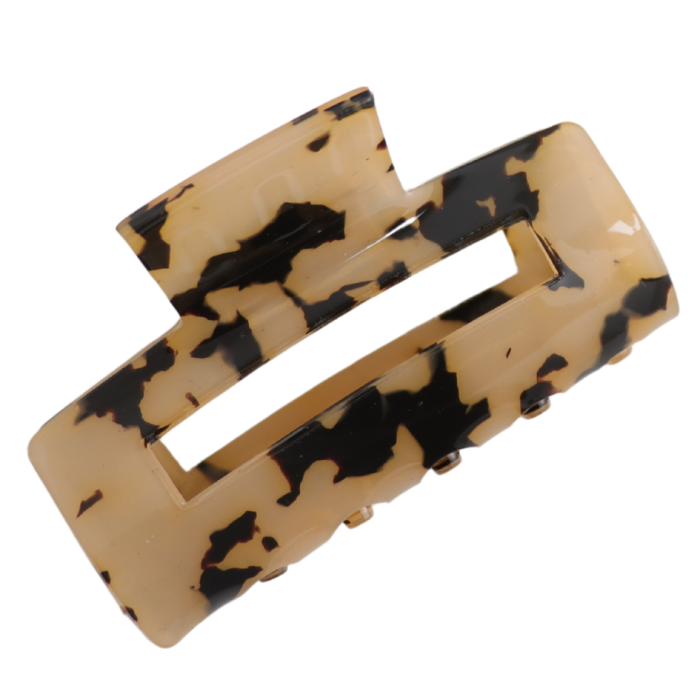 Pure Fashions Rectangle Hair Claw Clip Cream Tortoiseshell
