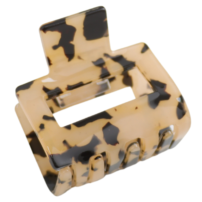 Pure Fashions Small Square Hair Claw Clip Cream Tortoiseshell