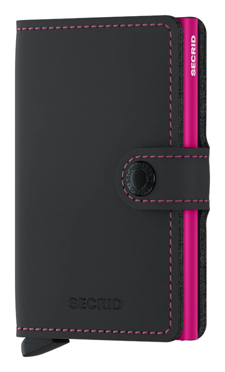 Secrid Miniwallet Matte Black And Fuchsia