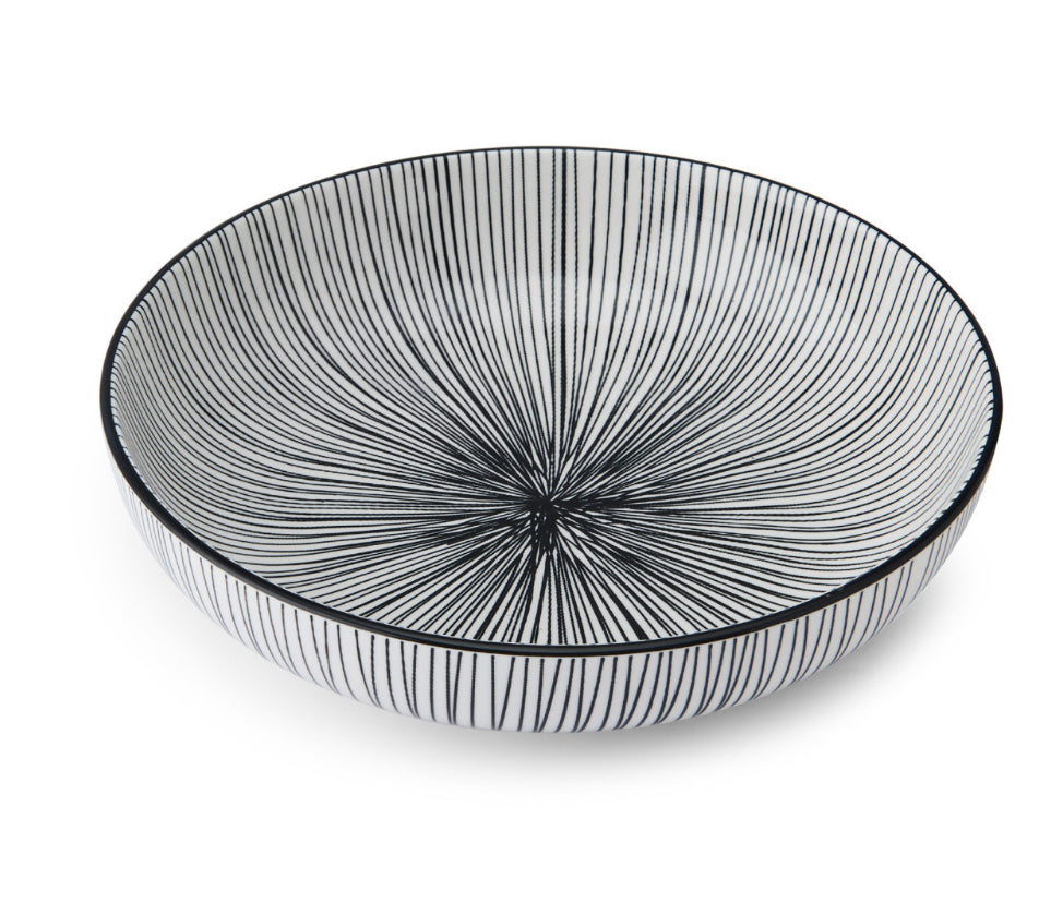 Mikasa Black Stripe Stoneware Bowl 21cm