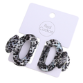 Pure Fashions Mini Oval Hair Claw Clips Leopard Print Grey