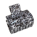 Pure Fashions Square Hair Claw Clip Leopard Print Grey