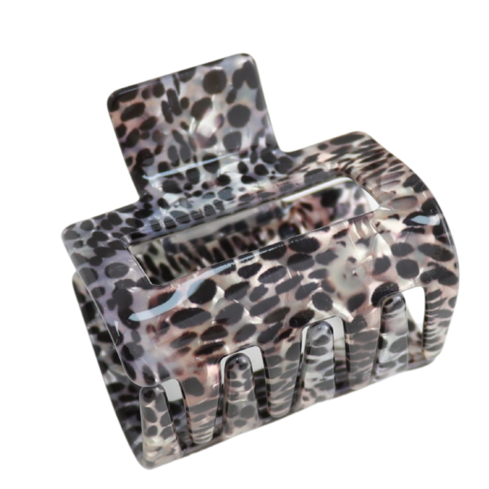 Pure Fashions Square Hair Claw Clip Leopard Print Brown