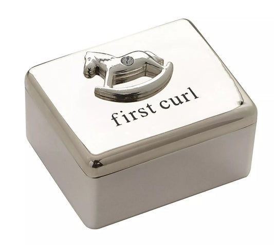 Bambino First Curl Rocking Horse Silver Plated Keepsake Box