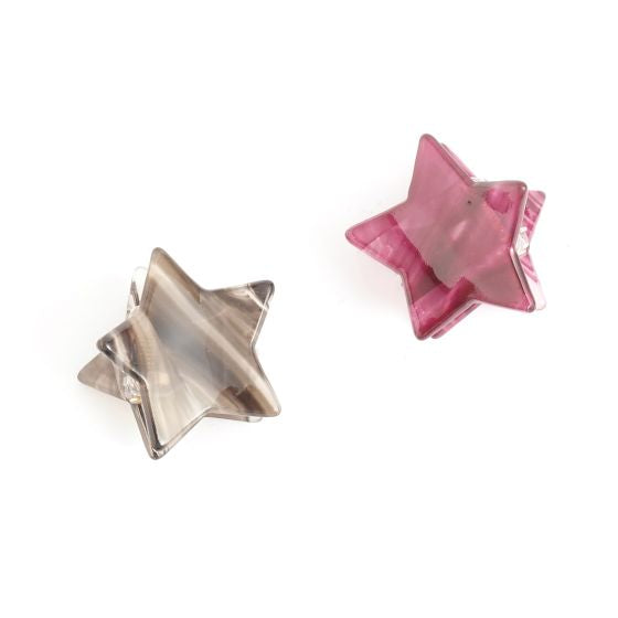 Pure Fashions Mini Stars Hair Claw Clips Twin Pack Plum