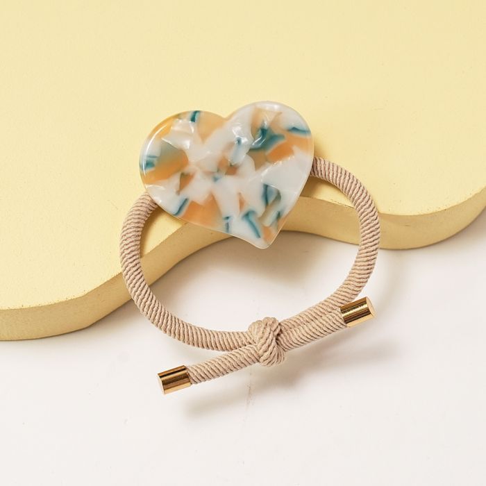Red Cuckoo Heart Green Elastic Hair Tie