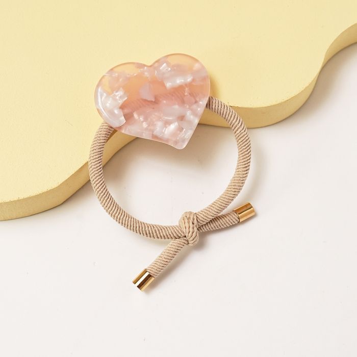 Red Cuckoo Heart Pink Elastic Hair Tie