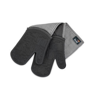 Zeal Steam Stop Waterproof Silicone Double Oven Glove, Stipe