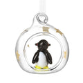 Heaven Sends Star Glass Bauble Penguin Clear And Gold