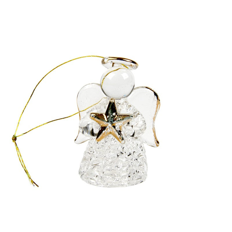 Heaven Sends Hanging Glass Angel Holding Star