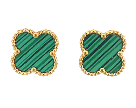 Byzantium Clover Earrings Green