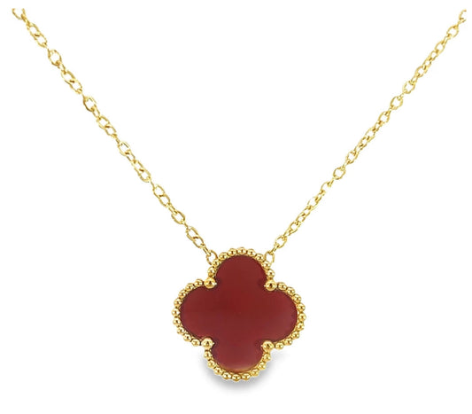 Byzantium Clover Pendant Red