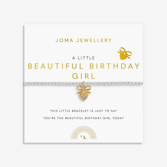 Joma Jewellery Kids' A Little Beautiful Birthday Girl Silver & Gold Plated Bracelet