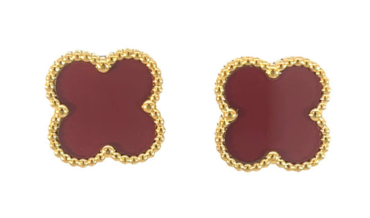 Byzantium Clover Earrings Red