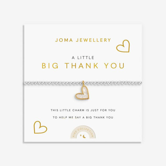 Joma Jewellery Kids' A Little Big thank You Silver & Gold Plated Bracelet