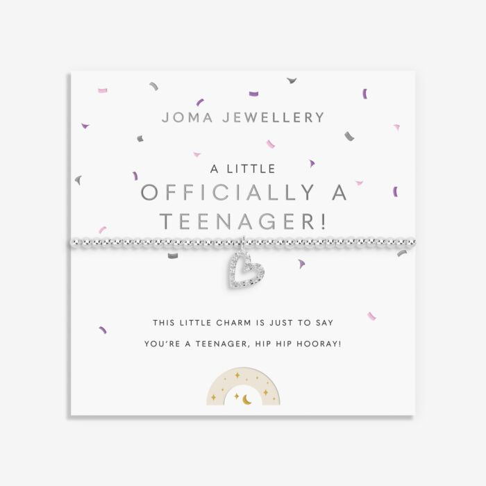 Joma Jewellery Kids' A Little Officially A Teenager Silver Plated Bracelet