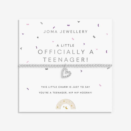 Joma Jewellery Kids' A Little Officially A Teenager Silver Plated Bracelet
