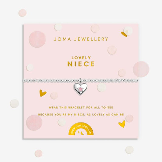 Joma Jewellery Kids' Confetti A Little Lovely Niece Silver Plated Bracelet