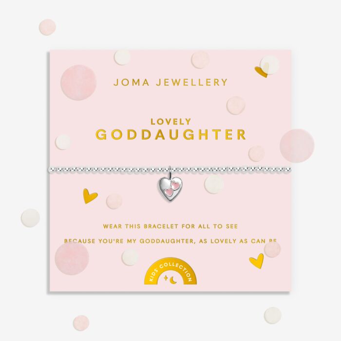 Joma Jewellery Kids' Confetti A Little Lovely Goddaughter Silver Plated Bracelet