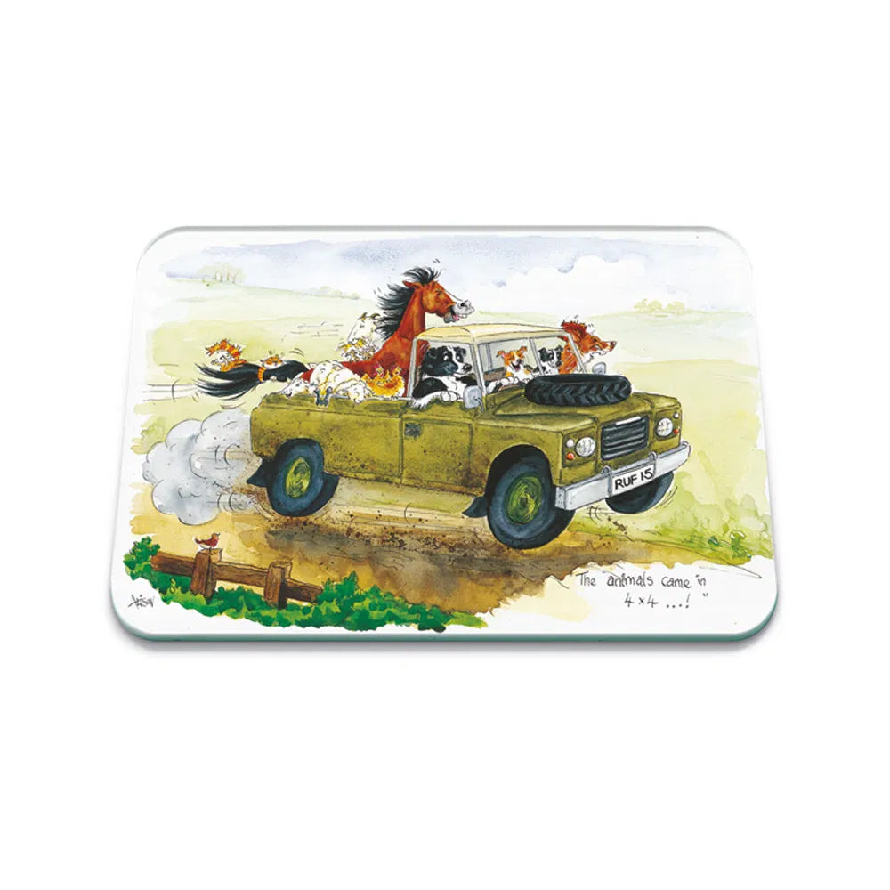 Stowgreen Tuftop Alisons Animals Worktop protector 4X4 40x30cm