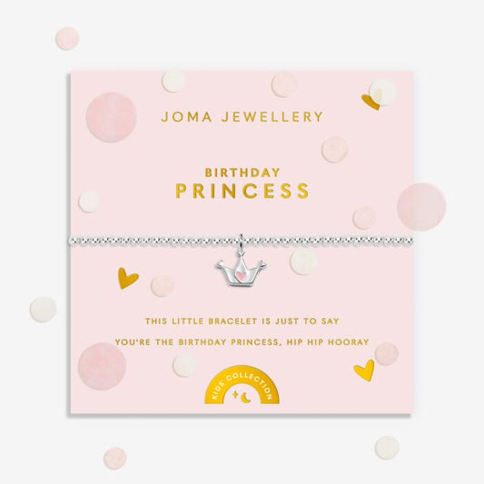 Joma Jewellery Kids' Confetti A Little Birthday Princess Silver Plated Bracelet