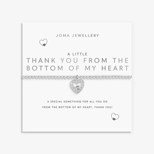 Joma Jewellery A Little thank You From the Bottom Of My Heart Silver Plated Bracelet